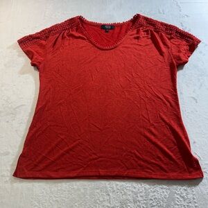 Modern Canvas Vibrant Orange Short Sleeve Top